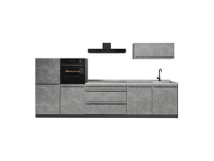 Vicco cuisine, bétonanthracite, 340cm sans plan de travail