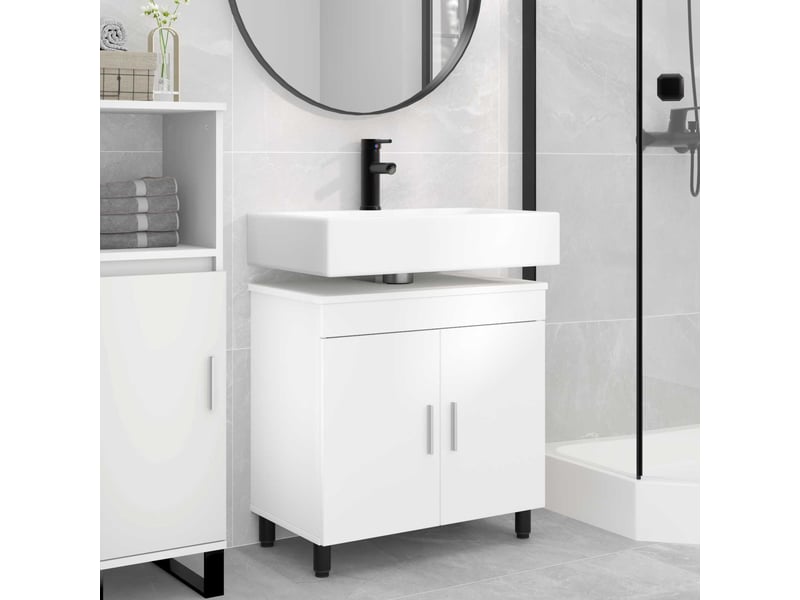  Unité de vanité de salle de bain, meuble de rangement blanc 60x35x60 cm shl9608  - Conforama B