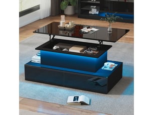 Table basse rectangulaire coloris noir <strong>MERAX</strong> <strong>table basse noir</strong> - 55 cmx90 cm
