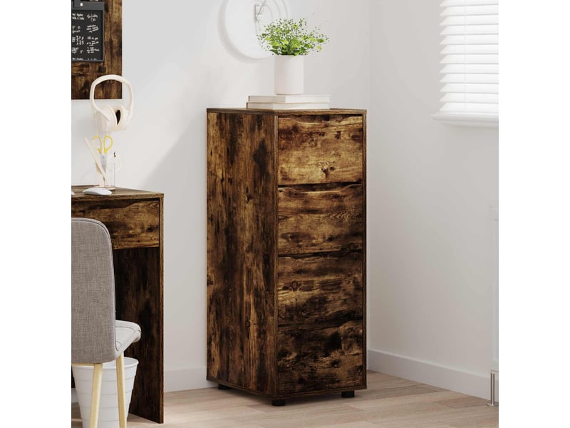 Armoire de rangement, commode de rangement 40 x 48 x 105 cm bois d'ingénierie shl7011 - Conforama E