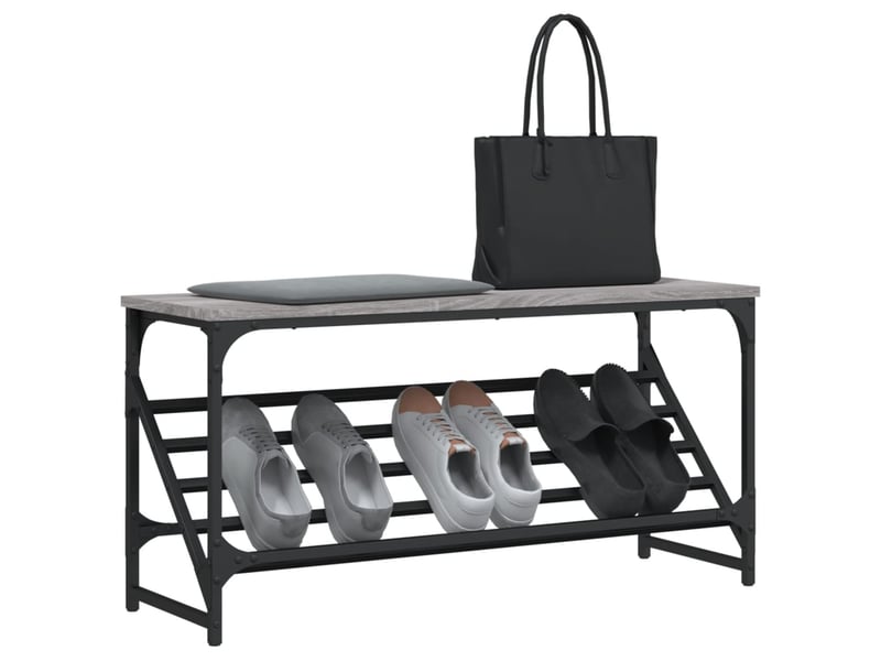 Meuble à chaussures, étagère à chaussures sonoma gris 90x30x45 cm bois d'ingénierie  - Conforama C