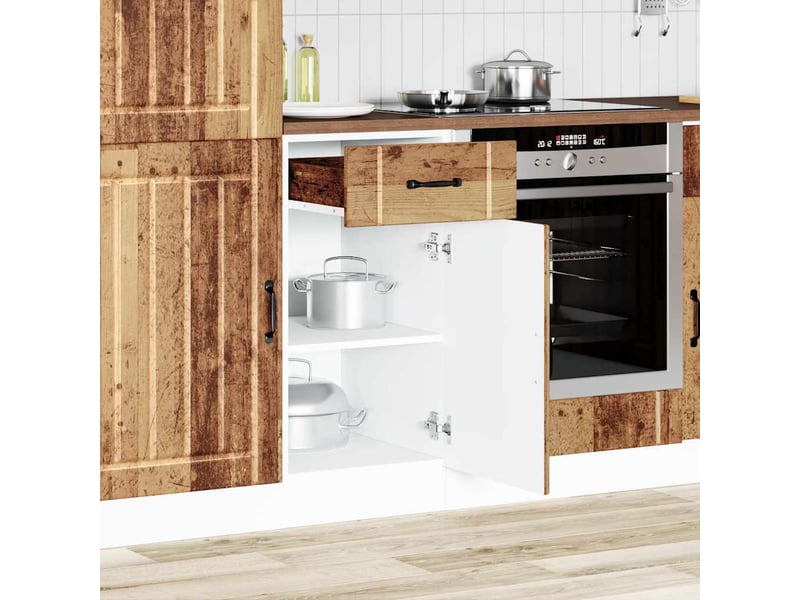  Meuble de rangement, armoire de cuisine lucca vieux bois bois ingénierie shl4069  - Conforama B