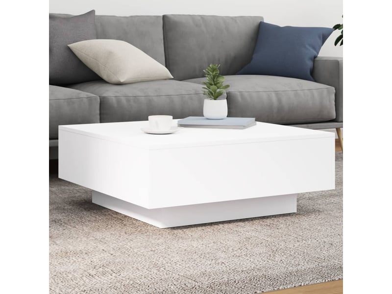  Table basse - table de salon - table à thé avec lumières led blanc 80x80x31 cm  - Conforama B