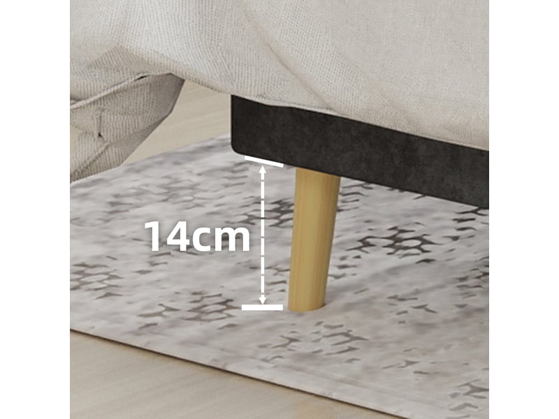  Lit 160x200 cm gris minimaliste tête molletonnée coffre tiroirs bas sans matelas  - Conforama E
