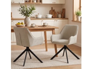 Lot de 2 chaises de salle à manger pivotantes 360° avec accoudoirs evryae