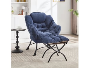 Fauteuil fixe <strong>HAVRYA</strong> <strong></strong> Tissu bleu vendu A l'unité