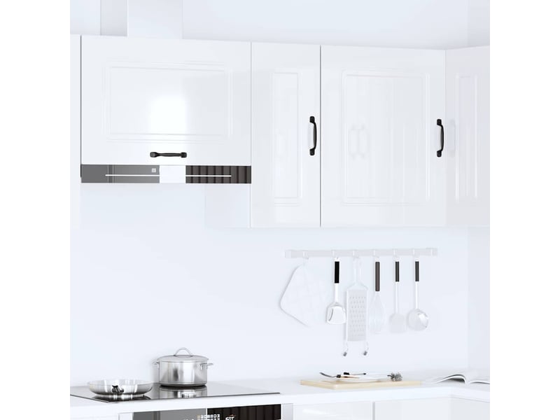 Armoire murale de cuisine kalmar blanc brillant bois ingénierie shl2949 - Conforama C