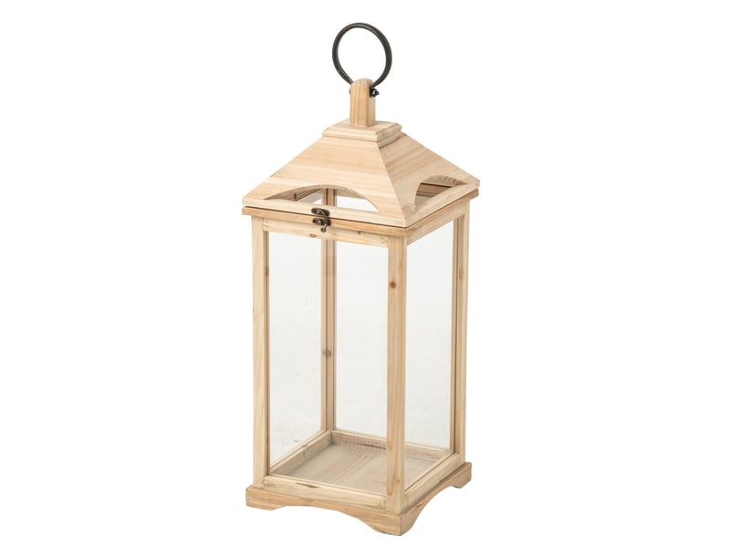  Lanterne en bois chamonix 61cm naturel  - Conforama A