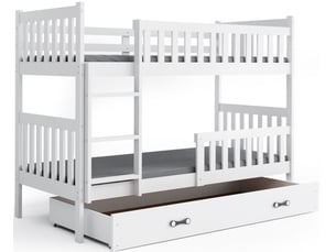 Lit superposé 90x200 cm   QUBA coloris blanc