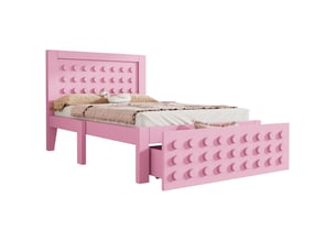 Lit avec rangement 90x200 cm <strong>MODENUIT </strong>  <strong></strong> coloris rose