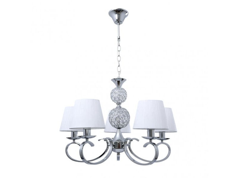  Fabrilamp ordoñez, lampe classique, 5xe14, chromé et blanc, 56-86 x 60 x 60 cm 201655020 - Conforama A