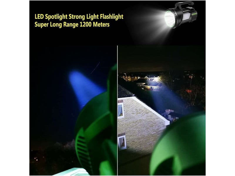  Lampe de poche, lampe de poche led led rechargeable, lampe de poche 1200 lumens, force d'étanchéité à zoom réglable, adaptée au camping  - Conforama B