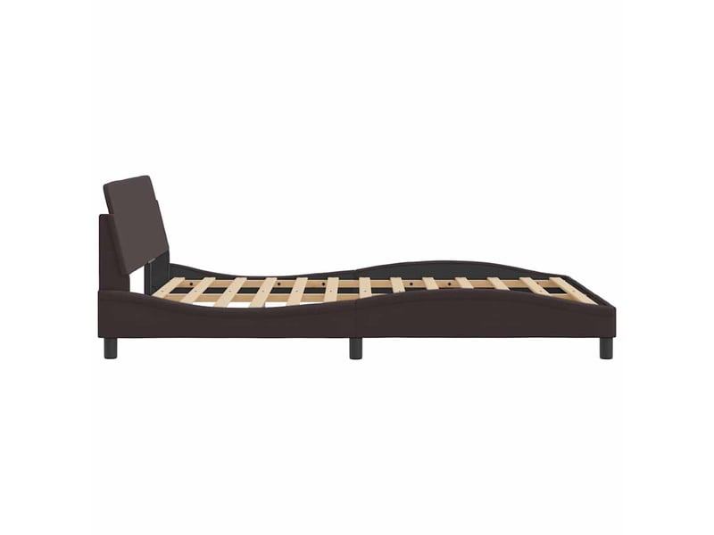  Lit double- lit adulte -  cadre de lit dover marron foncé 140x190 cm tissu  - Conforama D