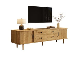 Meuble tv coloris bois clair 165 cm <strong>COVREO </strong> <strong></strong>
