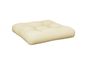 Coussin de palette, coussin de chaise, coussin de canapé crème 60x60x12 cm tissu cf55335