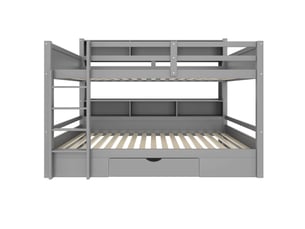Lit superposé 90x200 cm <strong>ZOVIRA</strong> <strong></strong> coloris gris