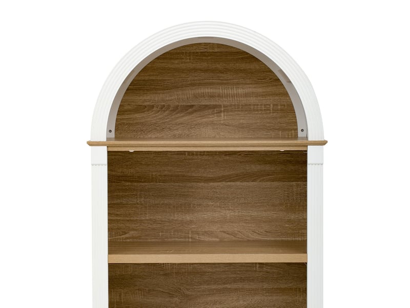  Buffet haut 2 portes 3 niches avec led blanc 76.2x40.1x180 cm  - Conforama D