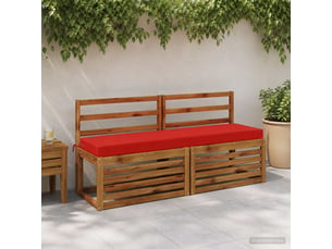 Lot de 2 coussins de banc, coussins d'assise soest 100 % polyester rouge cf57394