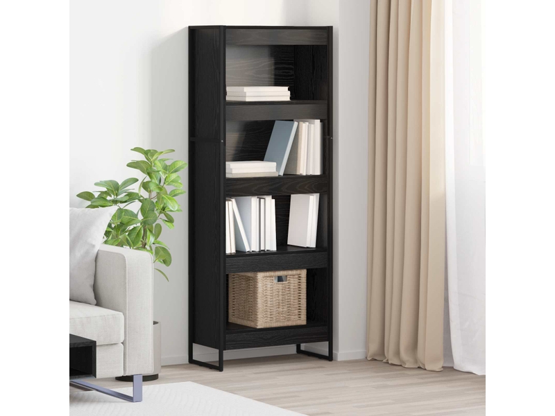  Bibliothèque, armoire à livres 60 x 30 x 155 cm bois d'ingénierie chêne noir  - Conforama B