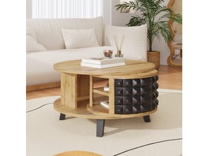 Table basse ovale coloris bicolore MEUBLIV - 80 cmx85.2 cm