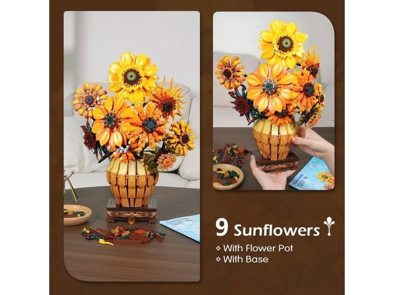  Tournesol a construire 1180 pieces avec vase et led 151498_AABPQ25277_6_DROPFR - Conforama B