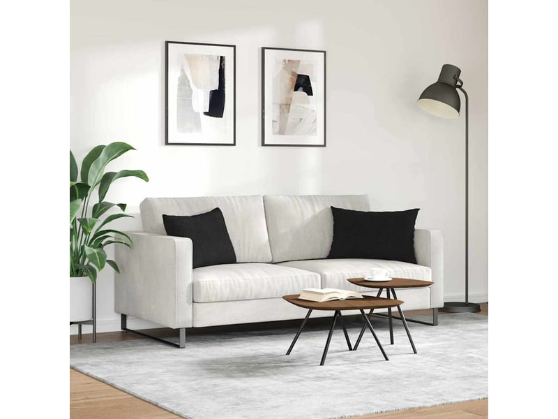 Lot de 2 coussins de canapé, coussins décoratifs tissu noir 60 x 40 cm cf58918 - Conforama D