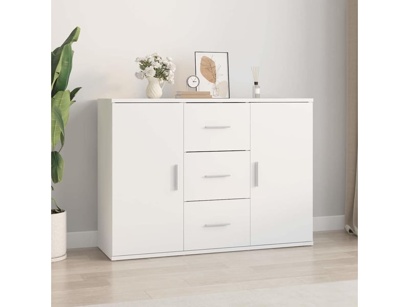  Buffet - bahut - meuble de rangement blanc 91x29,5x65 cm bois d'ingénierie  - Conforama B