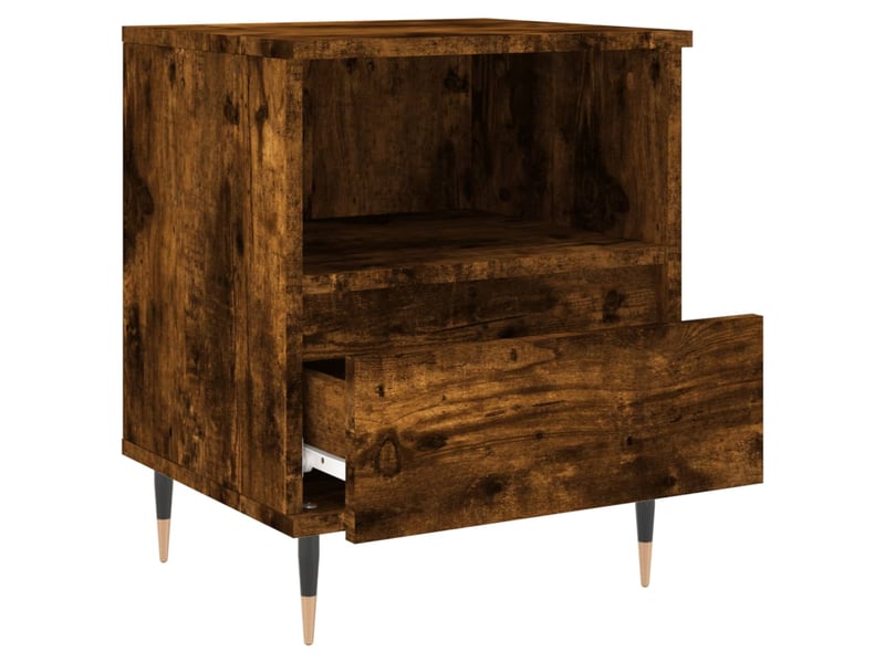  Lot de 2 tables de chevet - cabinet de chevet - table de nuit chêne fumé 40x35x50 cm bois ingénierie  - Conforama E