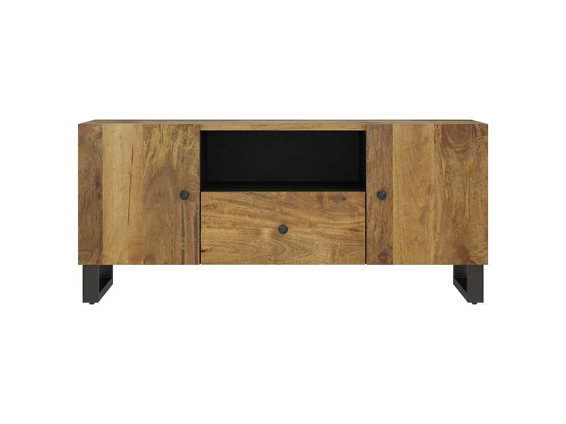  Meuble tv - banc tv - meuble de rangement 105x33,5x46 cm bois de manguier et d'ingénierie  - Conforama D