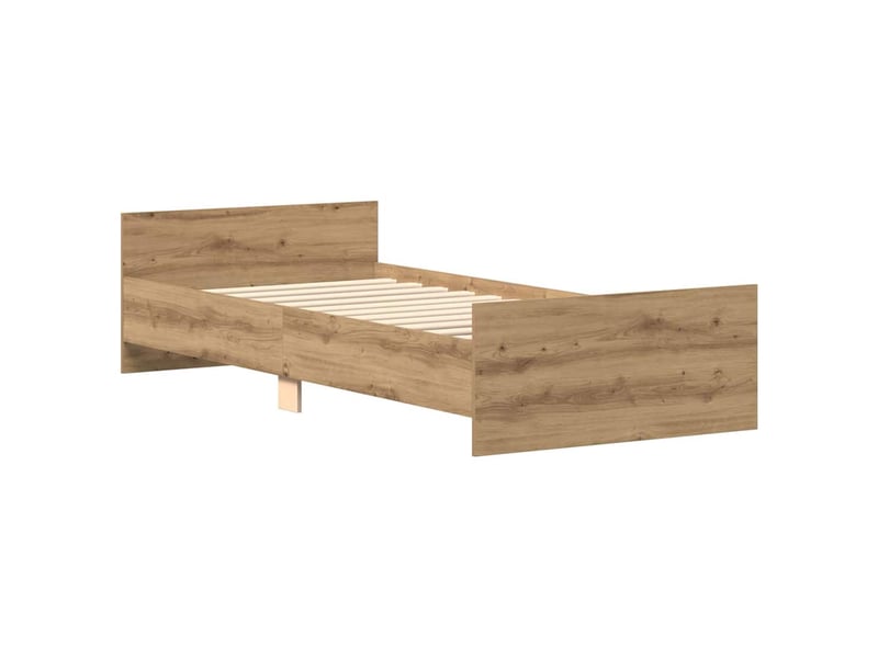  Lit simple- lit adulte -  cadre de lit sans matelas chêne artisanal 100x200 cm  - Conforama C