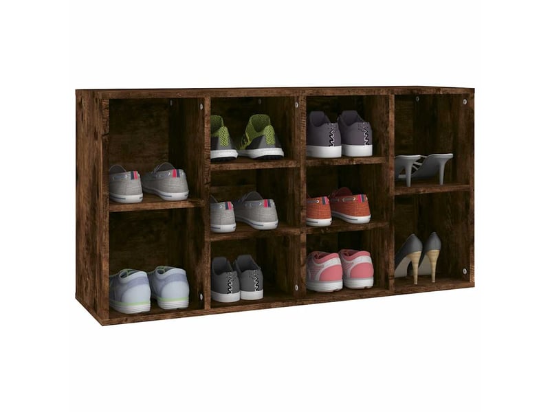  Banc à chaussures, meuble à chaussures chêne fumé 103x30x55 cm bois d'ingénierie  - Conforama D