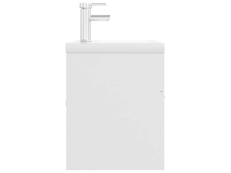  Armoire d'évier avec lavabo intégré, cabinet de salle de bain blanc aggloméré cf65592  - Conforama E