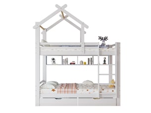 Lit superposé 90x200 cm STILVORA coloris blanc
