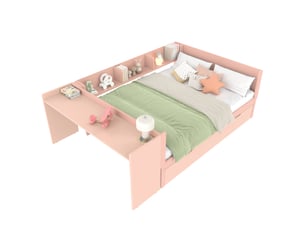 Lit 2 places 140x200 cm coloris rose