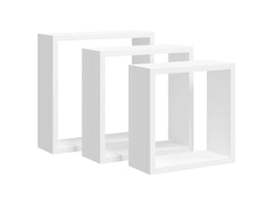 Lot de 3 étagères murales cube, étagères suspendues blanc mdf cf43321