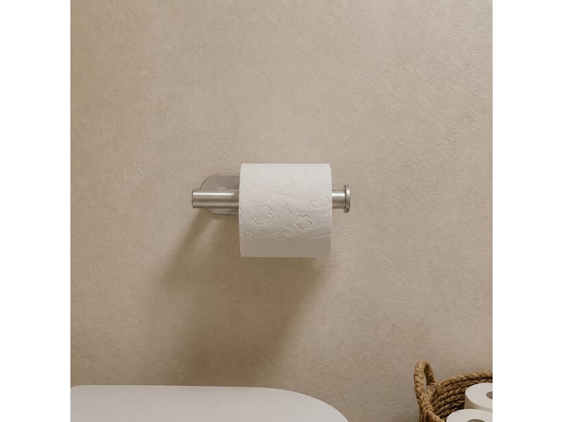  Porte papier wc adhésif mural pour salle de bain ou toilettes, sans perçage - acier inoxydable - chrome  - Conforama E