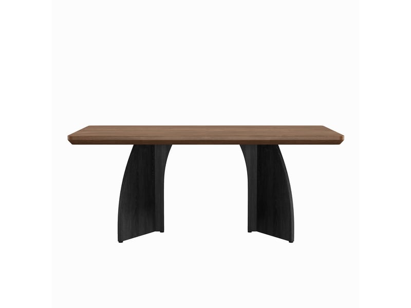  Table à manger moderne noyer 160x80 cm, 4-6 personnes, plateau 4 cm, résistante à l’eau et aux rayures  - Conforama A