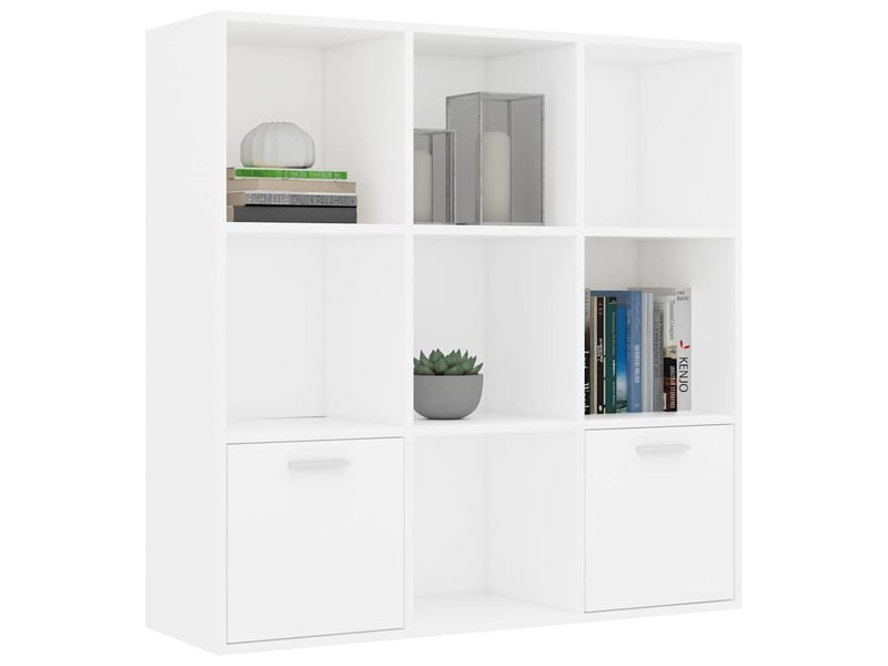  Bibliothèque, armoire à livres blanc 98x30x98 cm bois d’ingénierie  - Conforama C