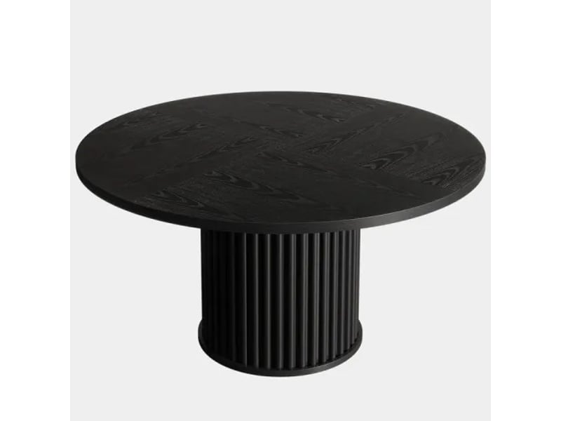  Table à manger ronde en mdf et métal noir ø120x76.5 cm  - Conforama A