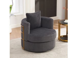 Fauteuil fixe pivotant <strong>HAUSS SPOLE</strong> <strong></strong> Velours côtelé gris vendu A l'unité