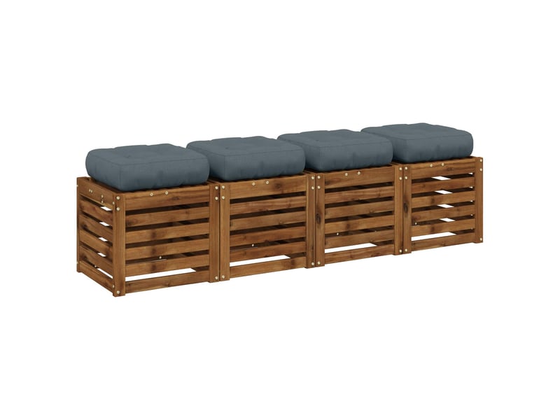  Lot de 4 coussins de siège, coussins d'assise vianen 100 % polyester bleu cf60651  - Conforama C