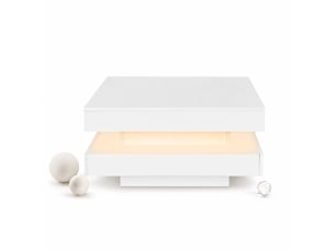 Table basse carré(e) coloris blanc MEUBLIV - 70 cmx70 cm
