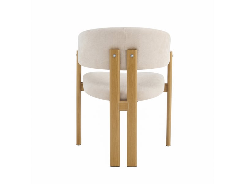  Lot de 2 chaises de salle à manger, métal effet bois, tissu lin, bois naturel Jamama eleni - Conforama W