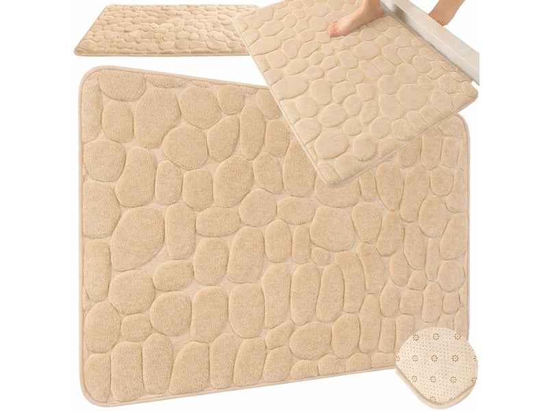  Tapis de bain antidérapant - 80 x 50 cm - beige  - Conforama B