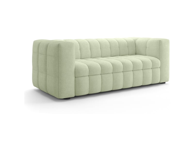  Canapé capitonné convertible 3 places en tissu chenille vert sauge - ouverture express - cester Cester - Conforama E