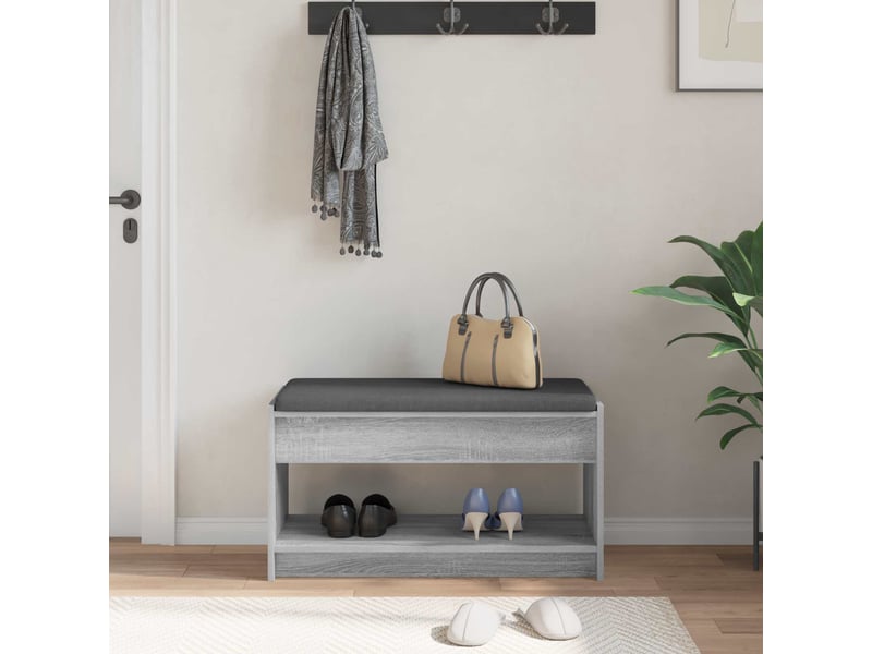  Banc d'entrée, banc interieur gris sonoma 83x38x45 cm  - Conforama D