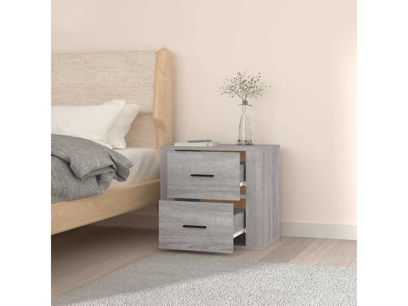  Table de chevet chanmbre, table d'appoint murale sonoma gris 50x36x47 cm  - Conforama D