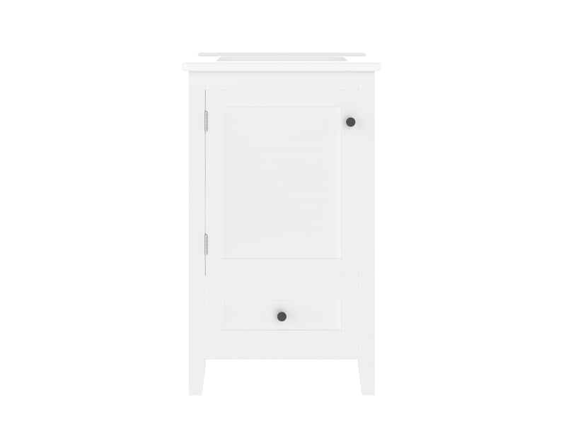 Meuble vasque salle de bain blanc 51 cm avec lavabo céramique, tiroir silencieux et étagère réglable - Conforama A