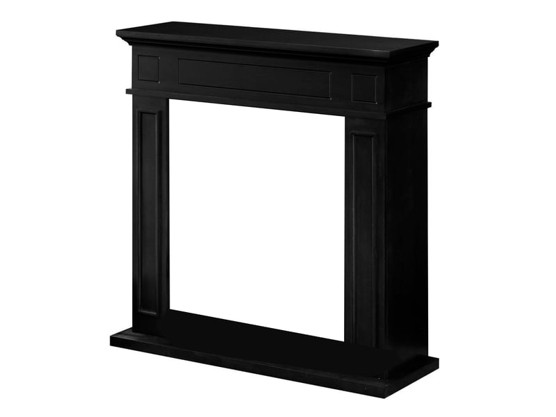  Jefferson - cadre de cheminée 89,5 x 90,5 x 28 cm, revêtement décoratif en mdf noir  - Conforama C