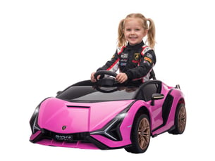 Voiture électrique pour enfants, lamborghini, 3-5 kmh, télécommandée, pour les 3-5 ans, rose